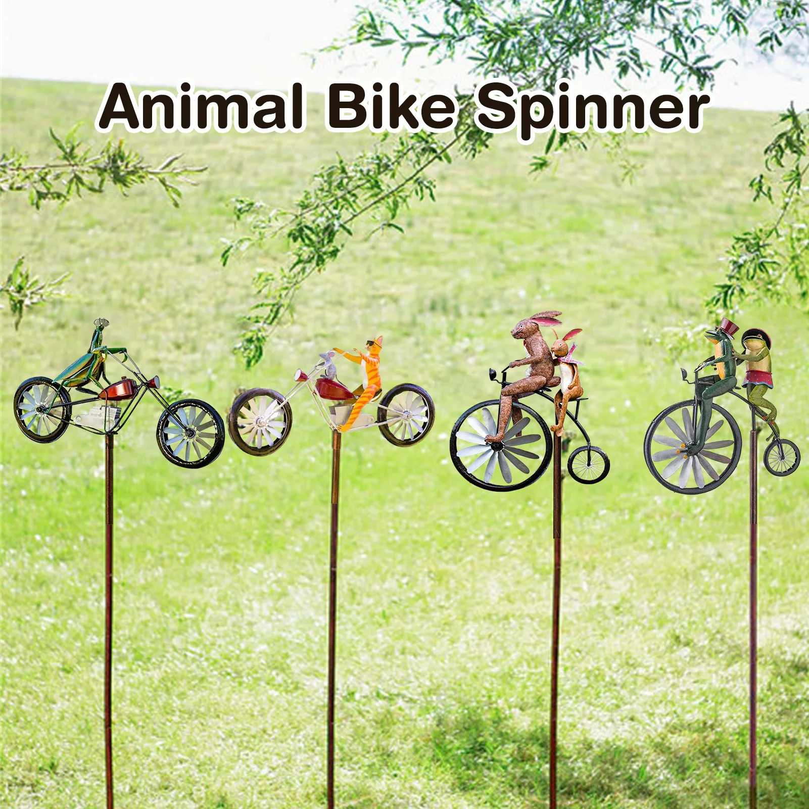 

Windmill Vintage Bicycle Metal Wind Spinner Gardening Ornaments Garden Decoration Spinner Metal Cyclone Standing Vintage Windmil
