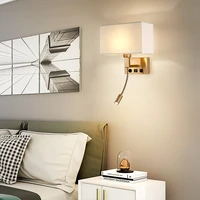 modern style bedside cloth led wall lamp creative usb charge aisle hotel bedroom parlor decoration wall soonce lighting