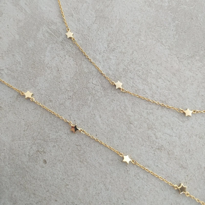 

925 Sterling Silver Chain Creativity Mini Star Necklace For Women Cute Choker Necklaces Exquisite Christmas Jewelry Gifts