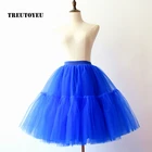 5 слоев тюля Пышное Платье Миди Тюлевая юбка-пачка принцессы трапециевидной формы плиссированные юбки