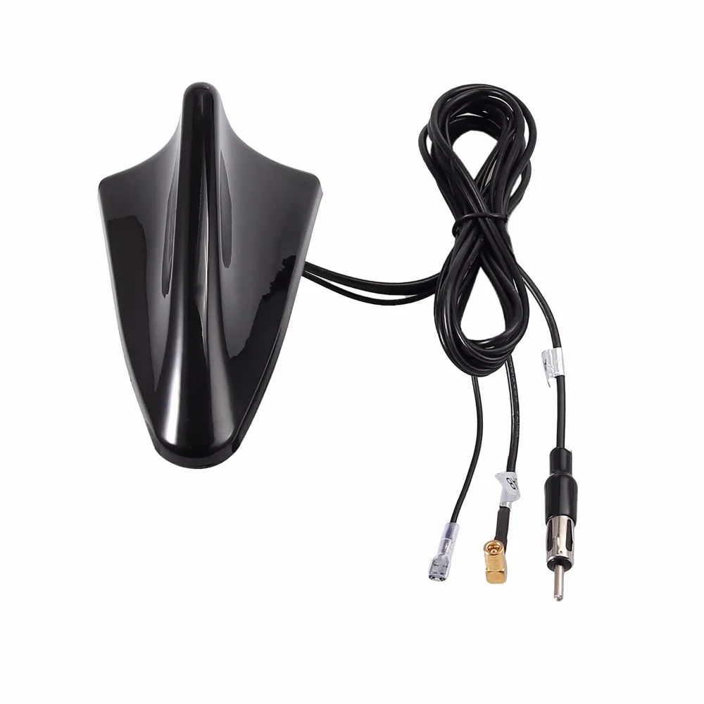 Justech FM Dachantenne Antenne Shark Design Aktiv SMB Kupplung DIN Stecker 5m для sony Pioneer Kenwood DAB радиосигнальные антенны
