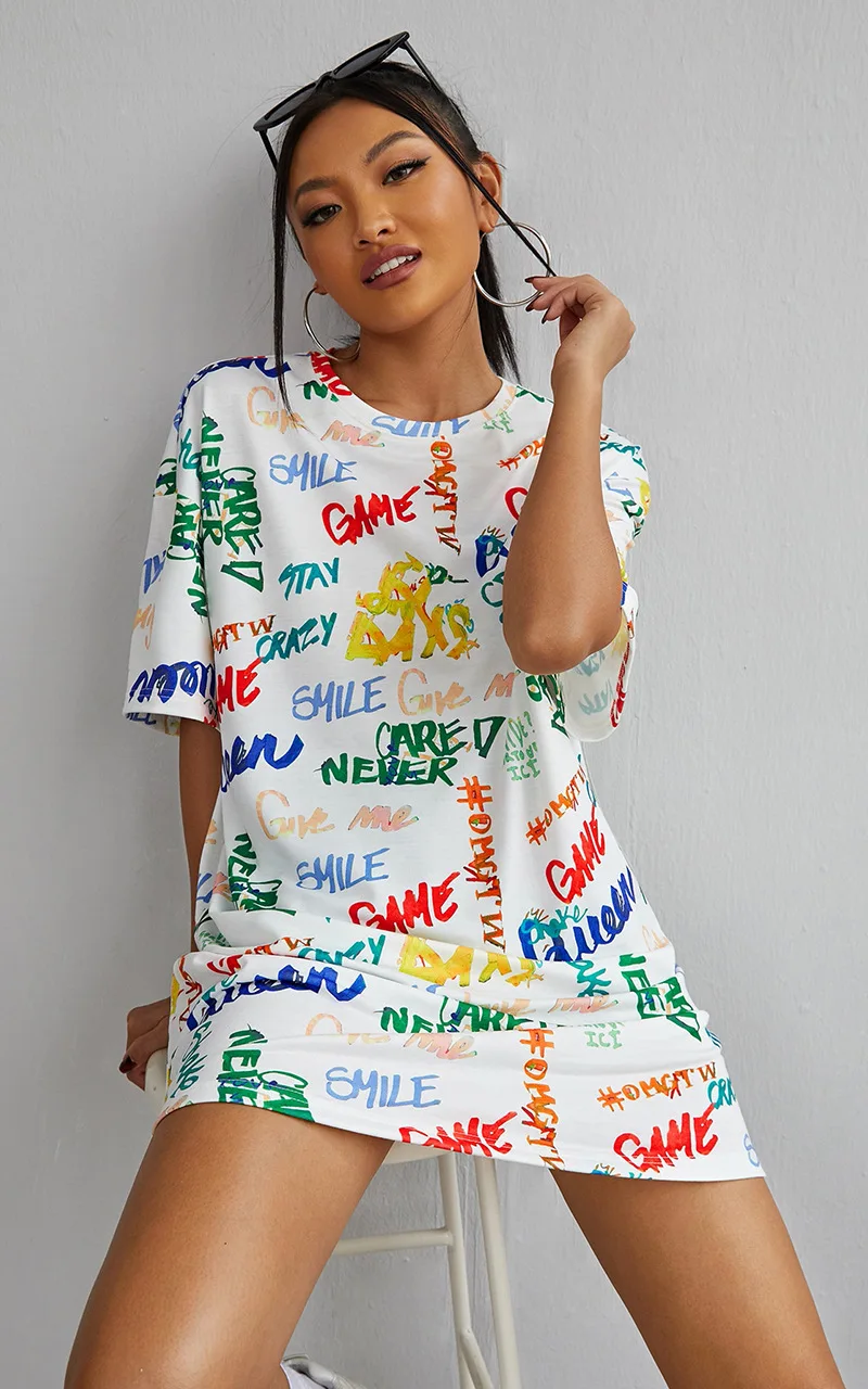 

Женское летнее платье-трапеция, свободное Повседневное платье с цветочным принтом, V-образным вырезом и коротким рукавом, 2021