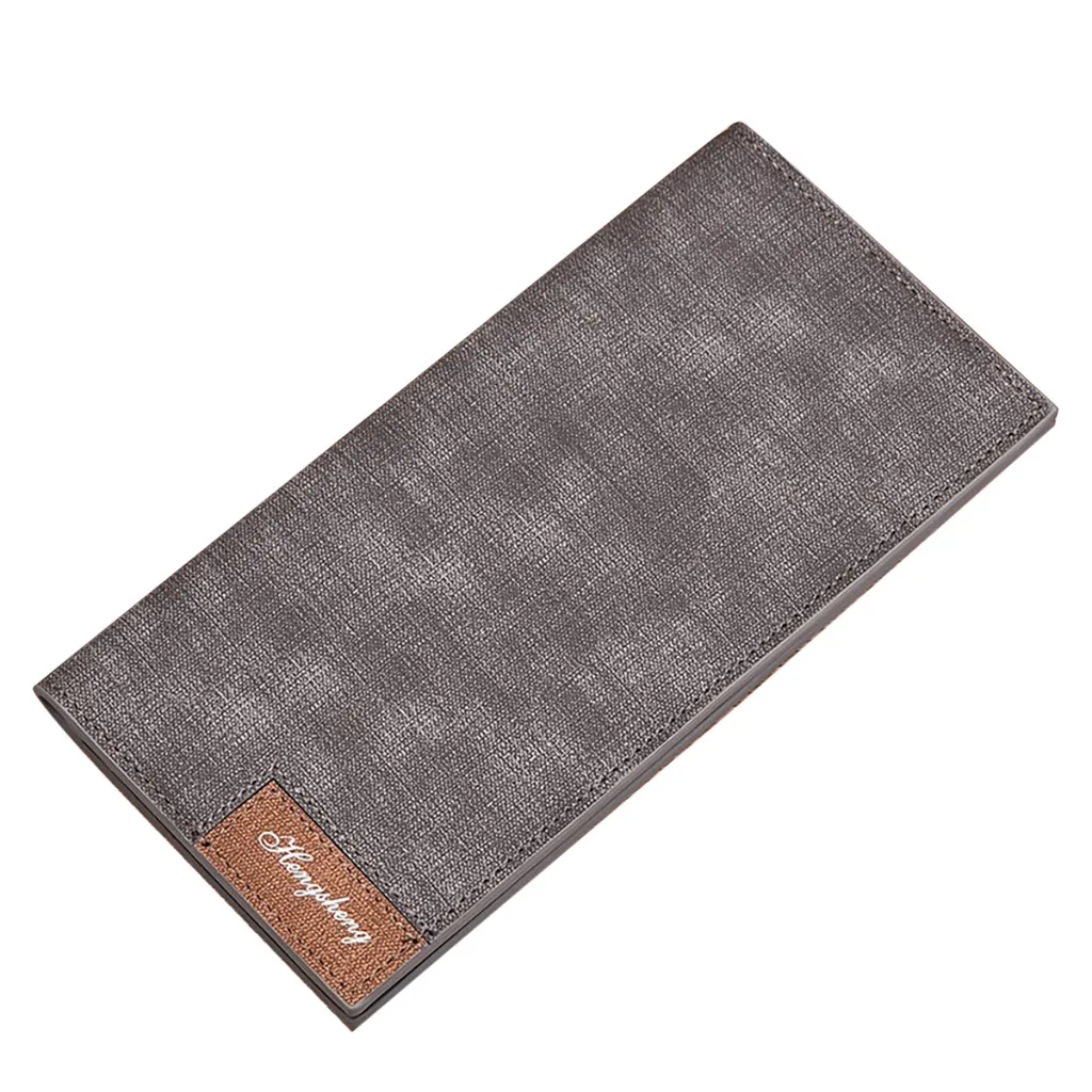 Мужской новый простой кошелек для монет 2020 однотонный длинный бумажник в стиле