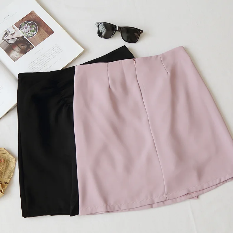 

Skirt With Flounces Leisure High Waist Skirt Women's Skirts Casual OL Ladies Female Korean Vintage Clothing For Women