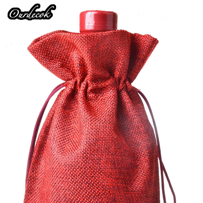 Винная бутылка из джута Bags 15cm x 35cm (6 &quotx 18 5&quot) Чехлы для бутылки шампанского