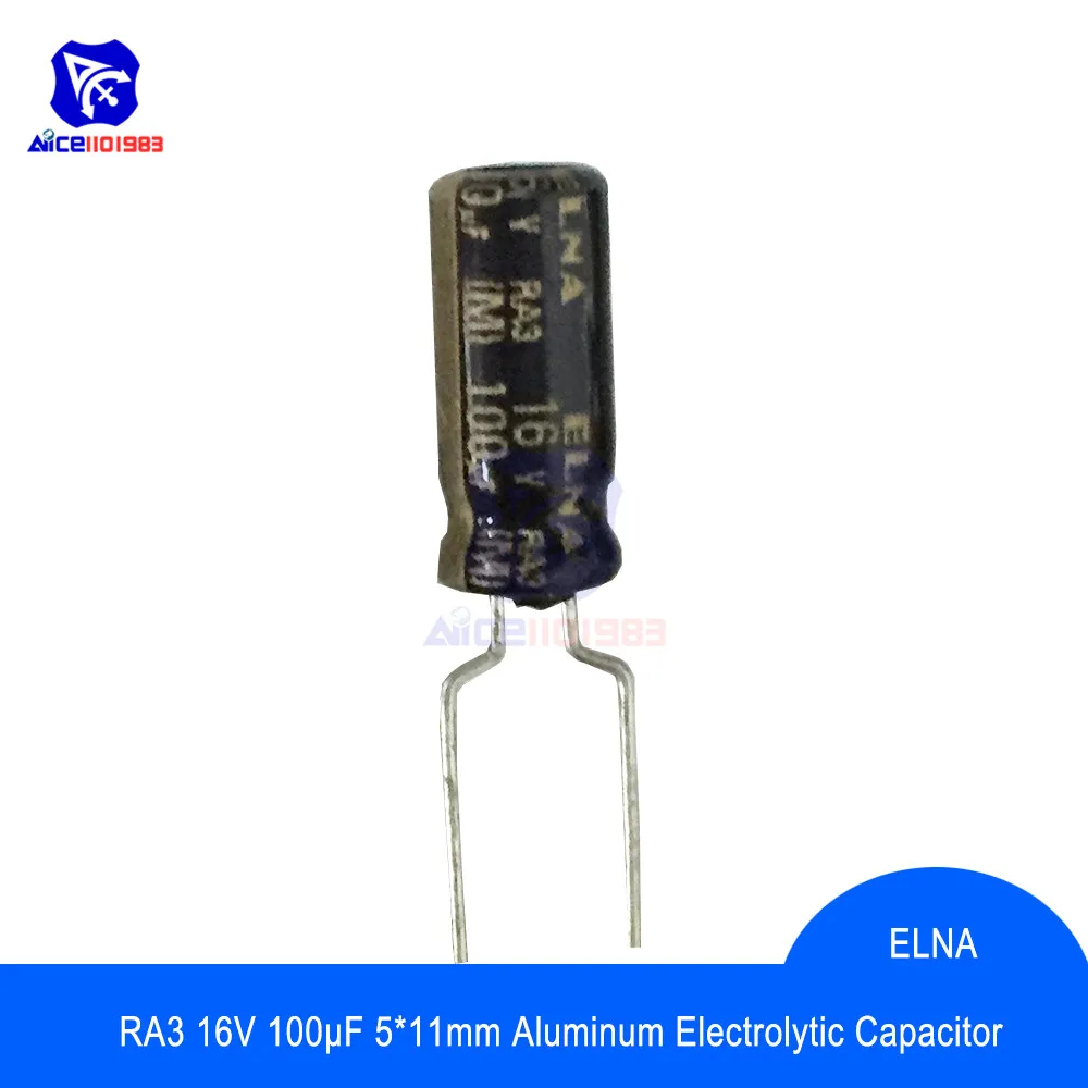 Diymore 10 шт./лот оригинальный аудио конденсатор ELNA RA3 16 в 100 мкФ Емкость 5*11 мм