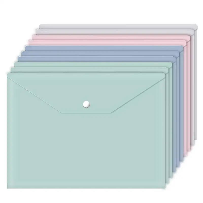 

File bag thickened transparent plastic A4 button type thick waterproof Large-capacity file data test paper storage bag