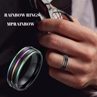 Кольца мужские, обручальные, 6 мм радужные анодированные кольца радуги, кольцо из нержавеющей стали для мужчин ювелирные изделия