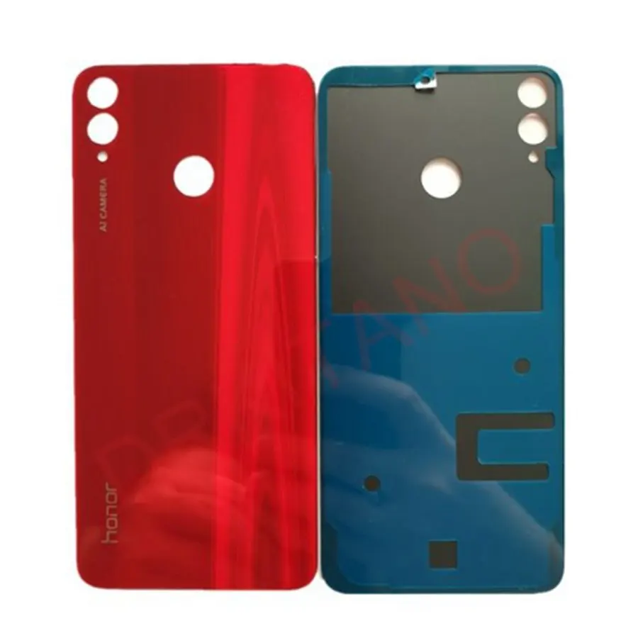 Крышка батарейного отсека Honor 8X JSN-L21 Задняя стеклянная панель Задняя Дверь Корпус чехол для HUAWEI Honor 8X Крышка батарейного отсека с объективом камеры