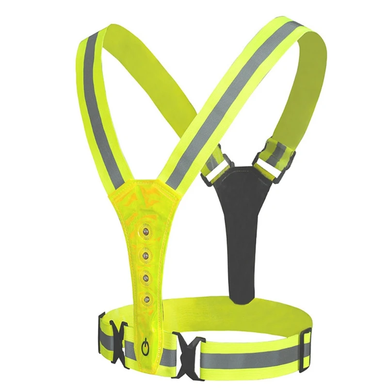 High Visibility Vest with LED Reflective Stripes Waistcoat Safety，Safety Gear Accessories | Спорт и развлечения