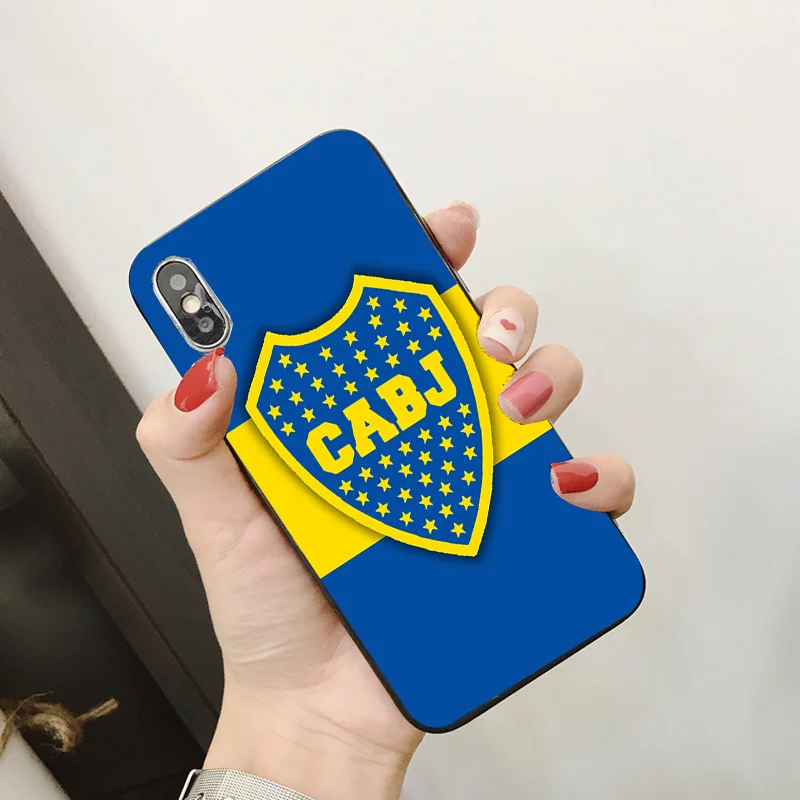 Чехол для телефона FC Boca Juniors iPhone XR 11 Pro XS Max X 5 5S черный DIY мягкий чехол Abila iphone SE 7 8 6 6S