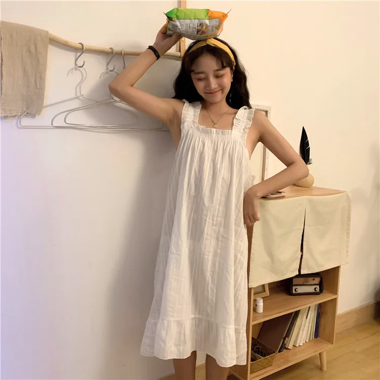 2019 корейские женские ночные рубашки хлопковые пижамы милые для сна и отдыха