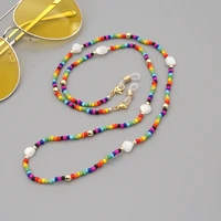 natural irregular shell non slip glasses chain mask chain handmade beaded lanyard color rice bead necklace gifts women