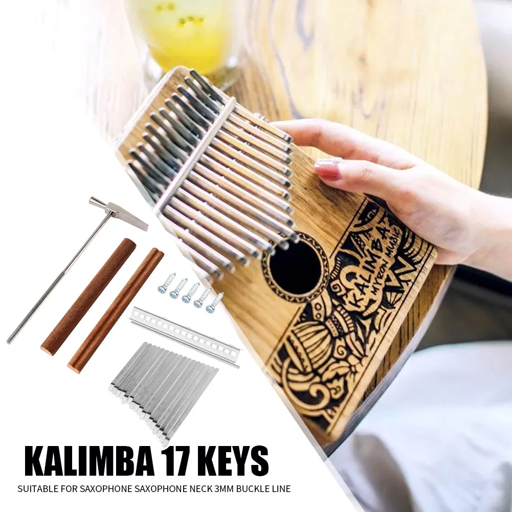 Сменные ключи из алюминиевого сплава для 17 клавиш Kalimba DIY + мост комплект