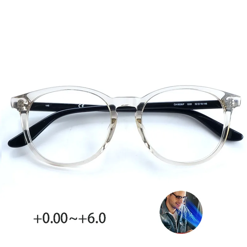 Большие круглые ацетатные очки для чтения с блокировкой светильник 1 25 5 75 2 3 4