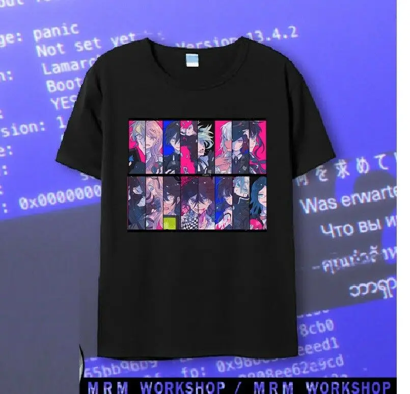 Аниме футболка. Данганронпа данганронпа в3. Ирума Миу. Ома кокичи. Сайхара. Черный