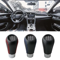 universal car gear shift knob head 5 speed manual shifter lever stick pu leather car replacement gearstick auto accessories