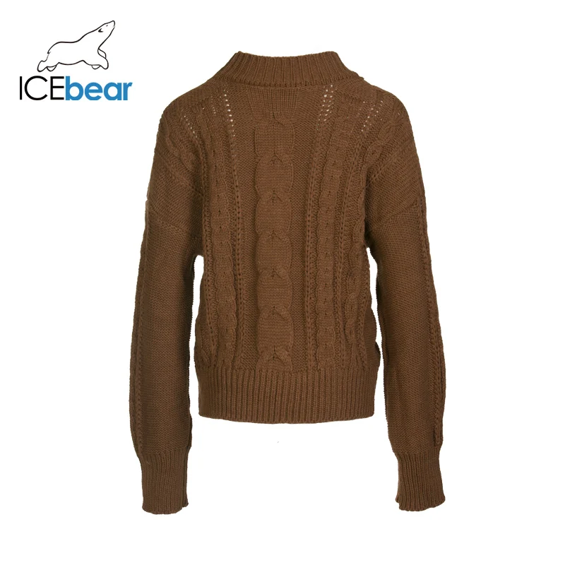 ICEbear новинка массивный женский свитер Осень-зима однотонный базовый вязаный
