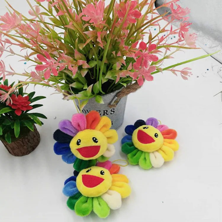 1 шт. Радужный Подсолнух плюшевая Брошь Подвеска сумка на плечо монета с мешком