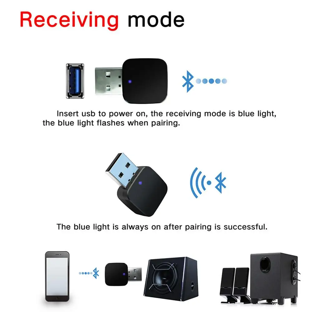 Беспроводной аудио адаптер USB Bluetooth приемник передатчик 2 в 1 AUX 5 0