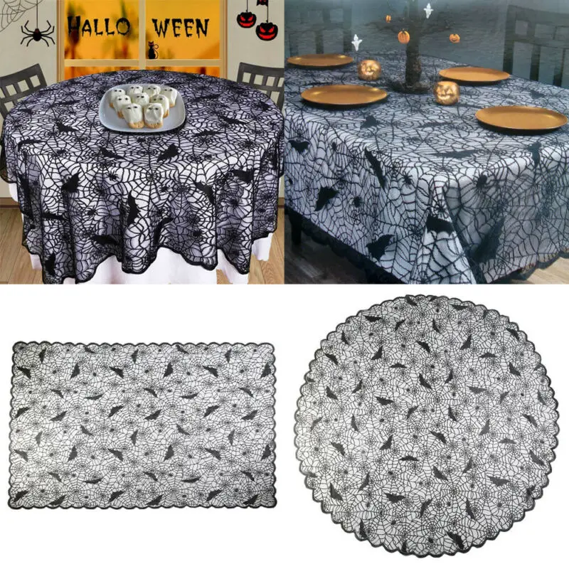 Вечерние украшения для стола 1 шт. скатерть Хэллоуина паутина чехол круглая