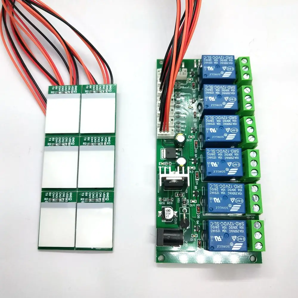 

6 touch key with relay module 12V and 24V self locking function.
