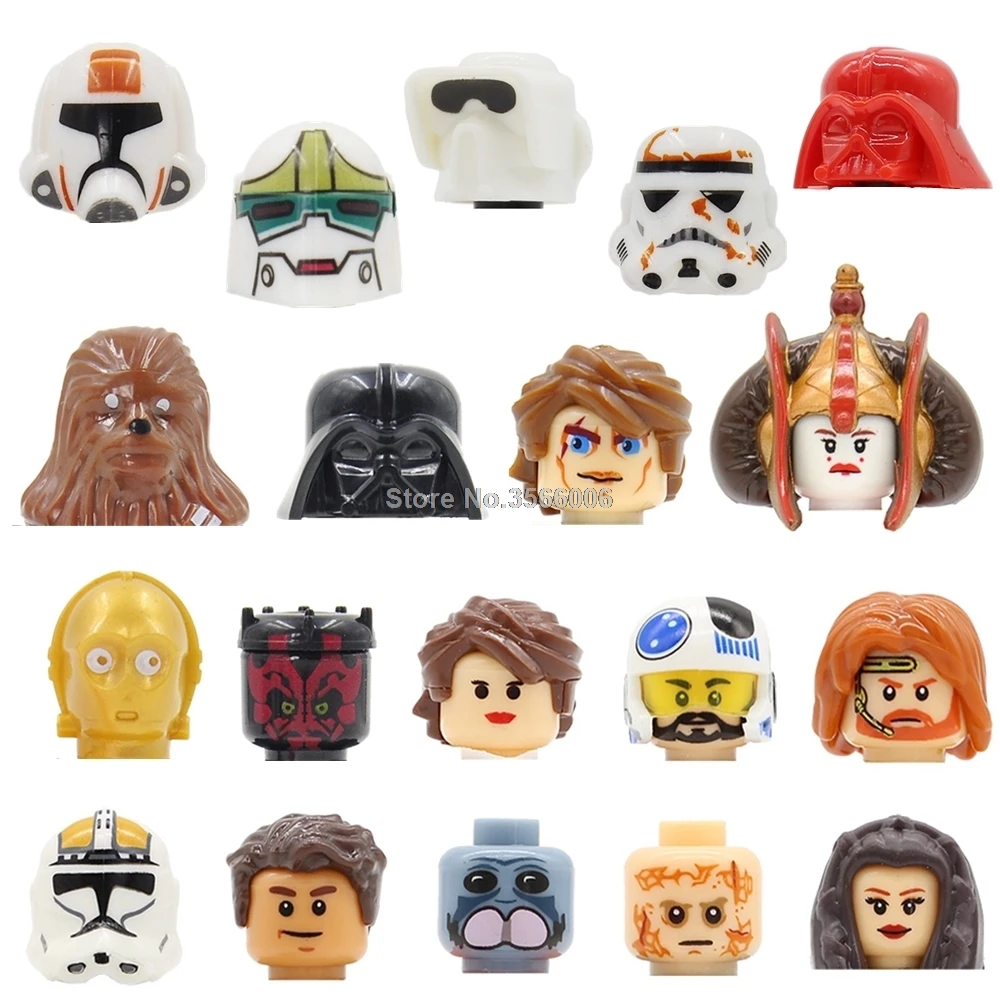 

Feleph SW Space Figure Head Padme Zander Nihilus Anakin Ponda Pilot Princess C3PO Scout Building Blocks Model Toy XINH