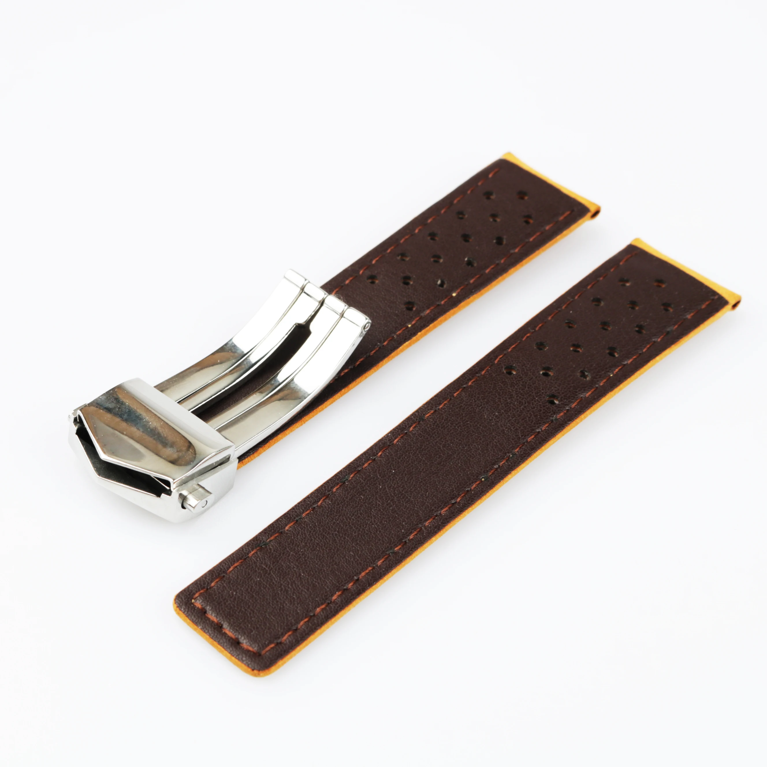 CARLYWET 20 22mm Light Brown Real Calf Leather Suede VINTAGE Replacement Wrist Leather Watch Band Strap With Clasp For Tag Heuer