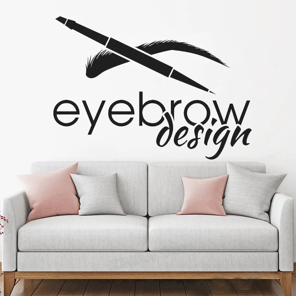 

Eyebrow Design Wall Stickers Beauty Salon Logotype Brow Art Decal Removable Wall Decoration Girls Eyelash Make Up Wall Decor