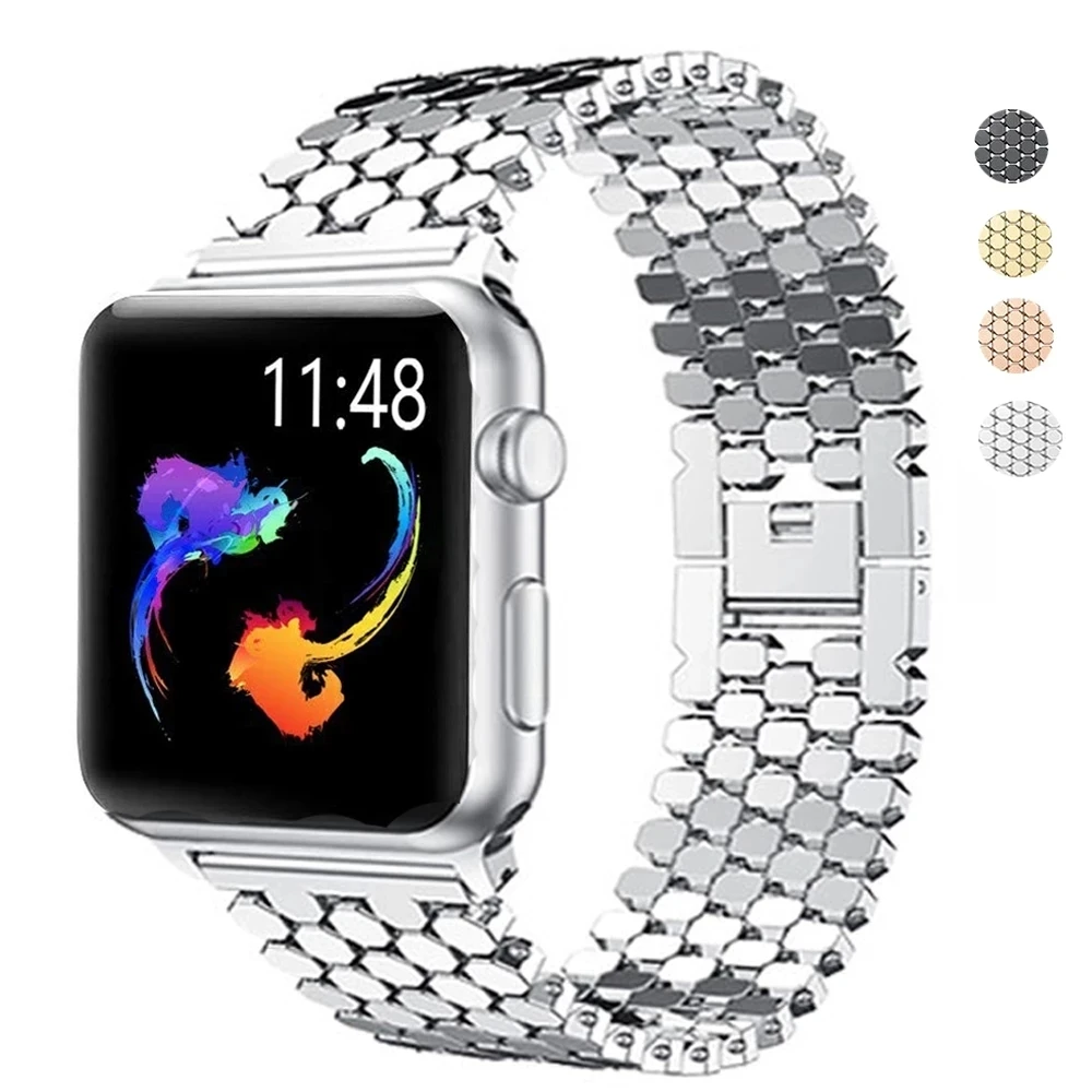 

38mm 42mm Creative Metal Watch Bands For Apple Watch Series 3 2 1 Stainless Steel Replacement Strap Bracelet For iWatch
