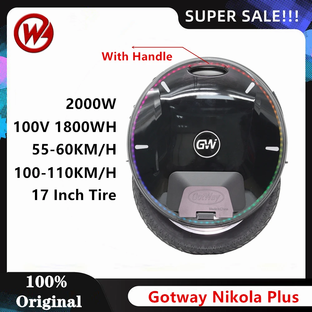 

Gotway Begode Nikola Plus самобалансирующийся электрический скутер с Bluetooth динамиком, Одноколесный велосипед, скейтборд, гироскутер 100 в, 2000 Вт, двигатель