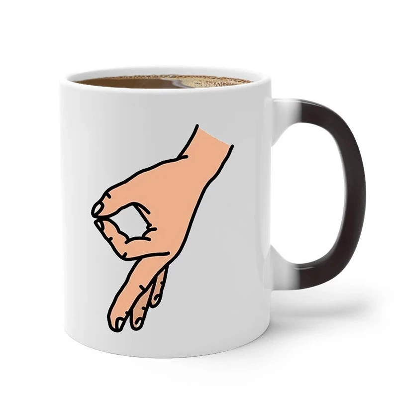 350 мл индивидуальная кофейная чашка с жестом OK Волшебная изменением цвета чайная