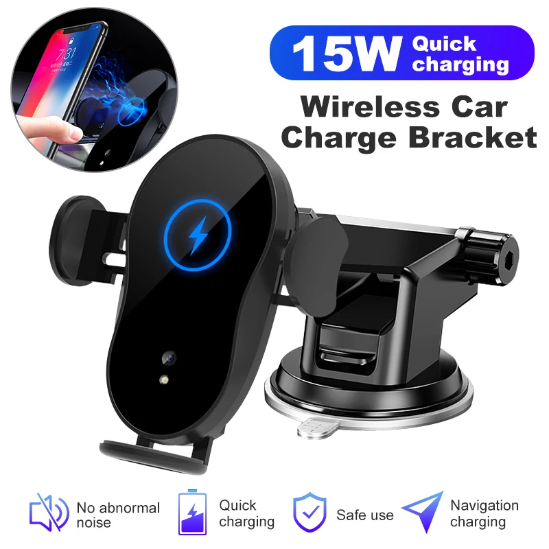 

15W Qi Car Phone Holder Wireless Charger Car Mount Intelligent Infrared for Air Vent Mount Car Charger Wireless for IPhone12 Pro