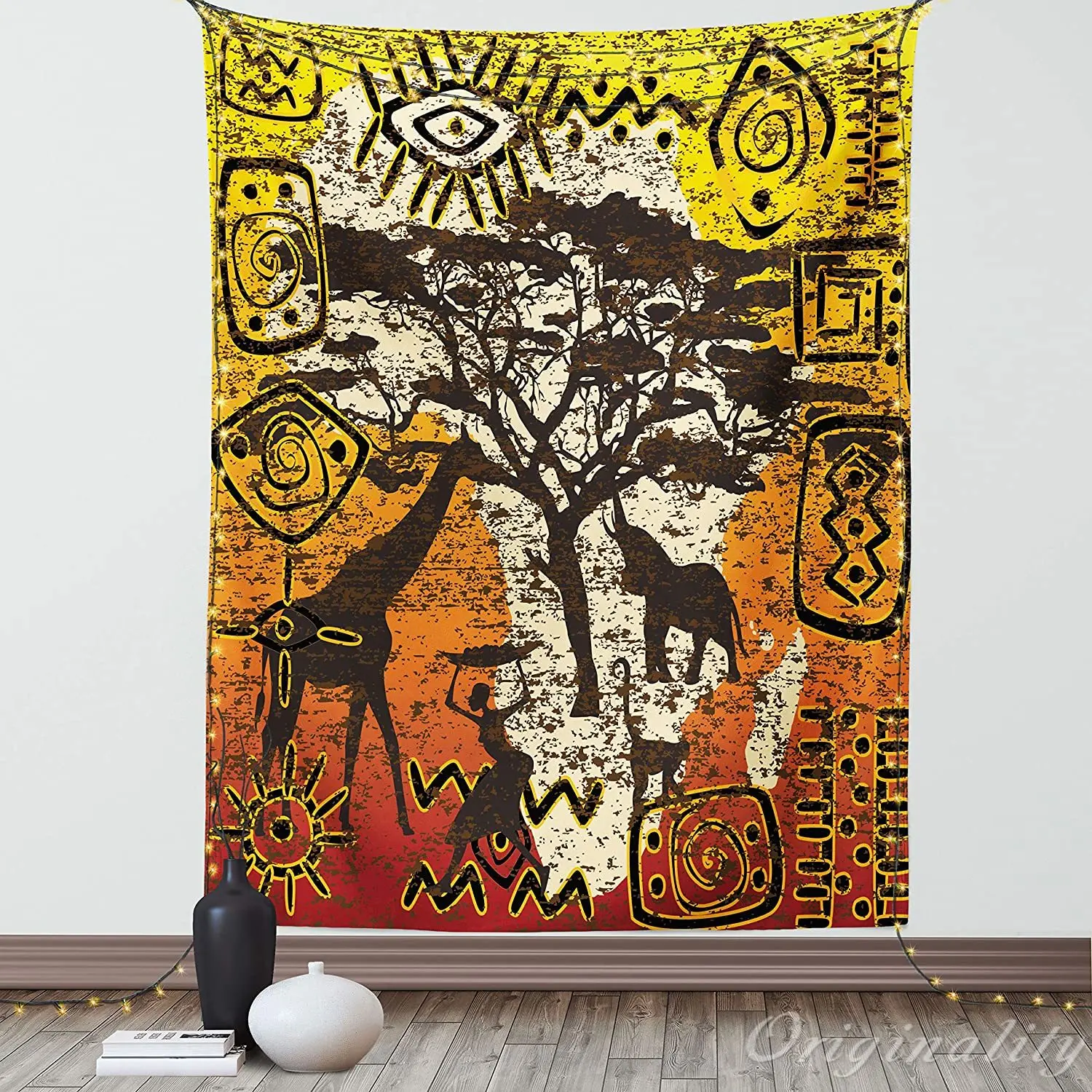 

African Tapestry Animals Safari Theme Cultural Art Bohemian Wall Hanging For Bedroom Living Room Dorm Decor