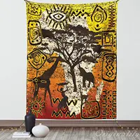 African Tapestry Animals Safari Theme Cultural Art Bohemian Wall Hanging For Bedroom Living Room Dorm Decor