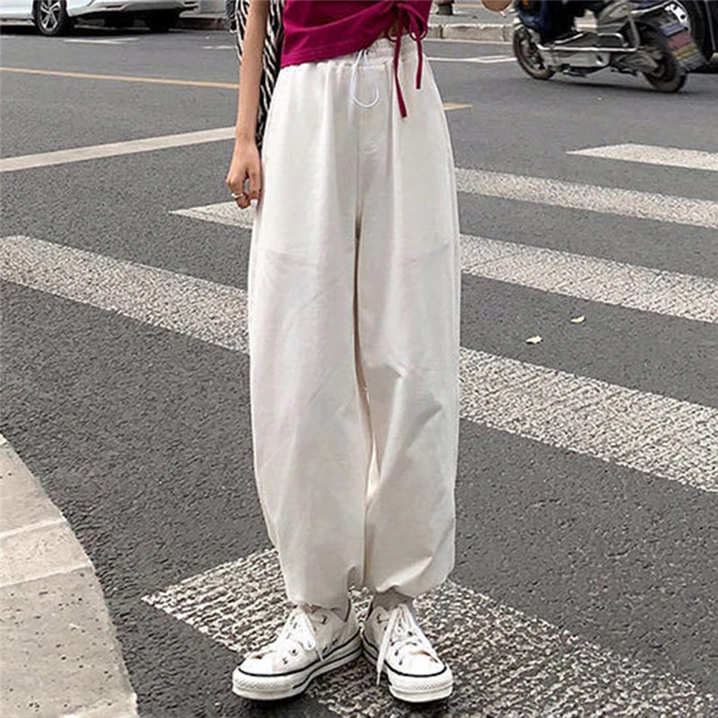 

Women Casual Pants Solid Running Jogger Pants Female Solid Tracksuit Elastic Waist Ladies Sweatpants Baggy Trousers