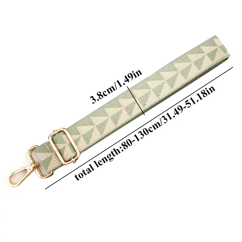

New Geometric Pattern Obag Straps Polyester Cotton Colored Belt Bag Strap Hanger Handbag Accessories For Women Handle Bag Decor