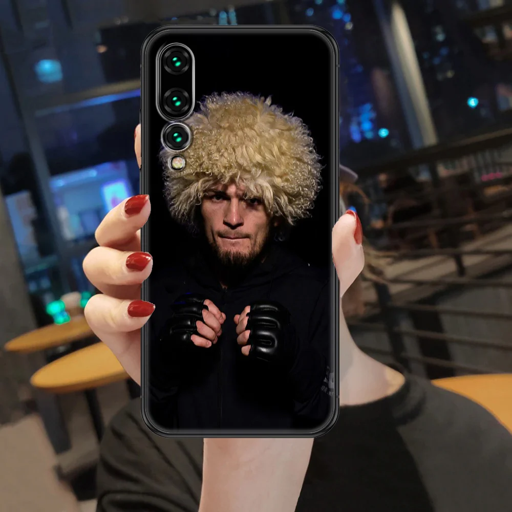 

Khabib Nurmagomedov Fighting Phone case For Huawei P Mate P10 P20 P30 P40 10 20 Smart Z Pro Lite 2019 black trend back painting
