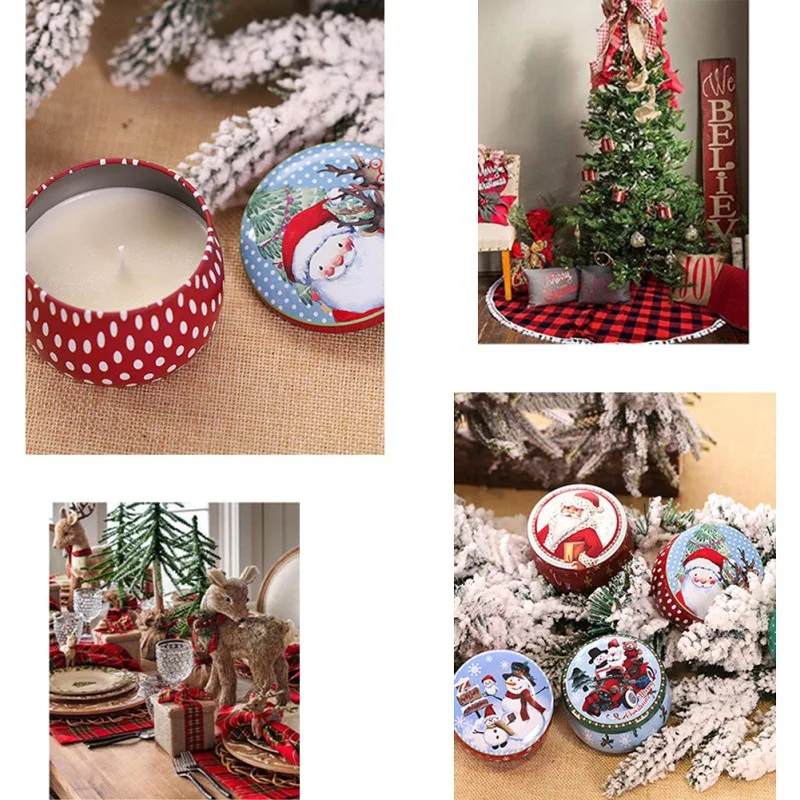 Ретро жестяная свеча Милая Рождественская без дыма Рождественское украшение