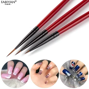 Nail Art Liner Полоса Ручка Живопись Цветок Акриловых УФ-Гель Лак 3D Советы Дизайн Инструменты Рисования DIY 3 Шт . Маникюрный ногти о Набор кисточки для маникюра ершик дизайн ногтей