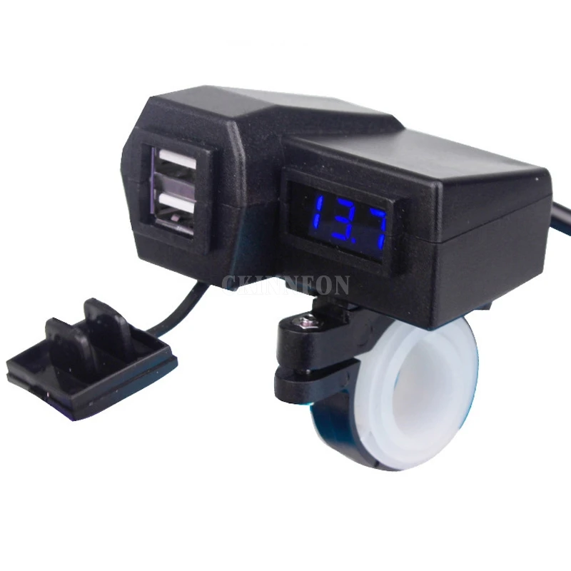 

100Pcs/Lot Waterproof 12V Motorcycle LED Digital Display With Voltmeter Voltage USB Power Socket Charger Power Switch 3.2A