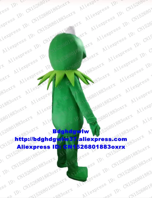 Зеленый Кермит Лягушка маскот костюм взрослый персонажа из мультфильма