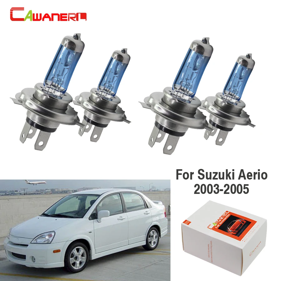 Cawanerl 4 X H4 100W галогенные лампы света галогенная лампа 4300 К с теплым белым светом 12V
