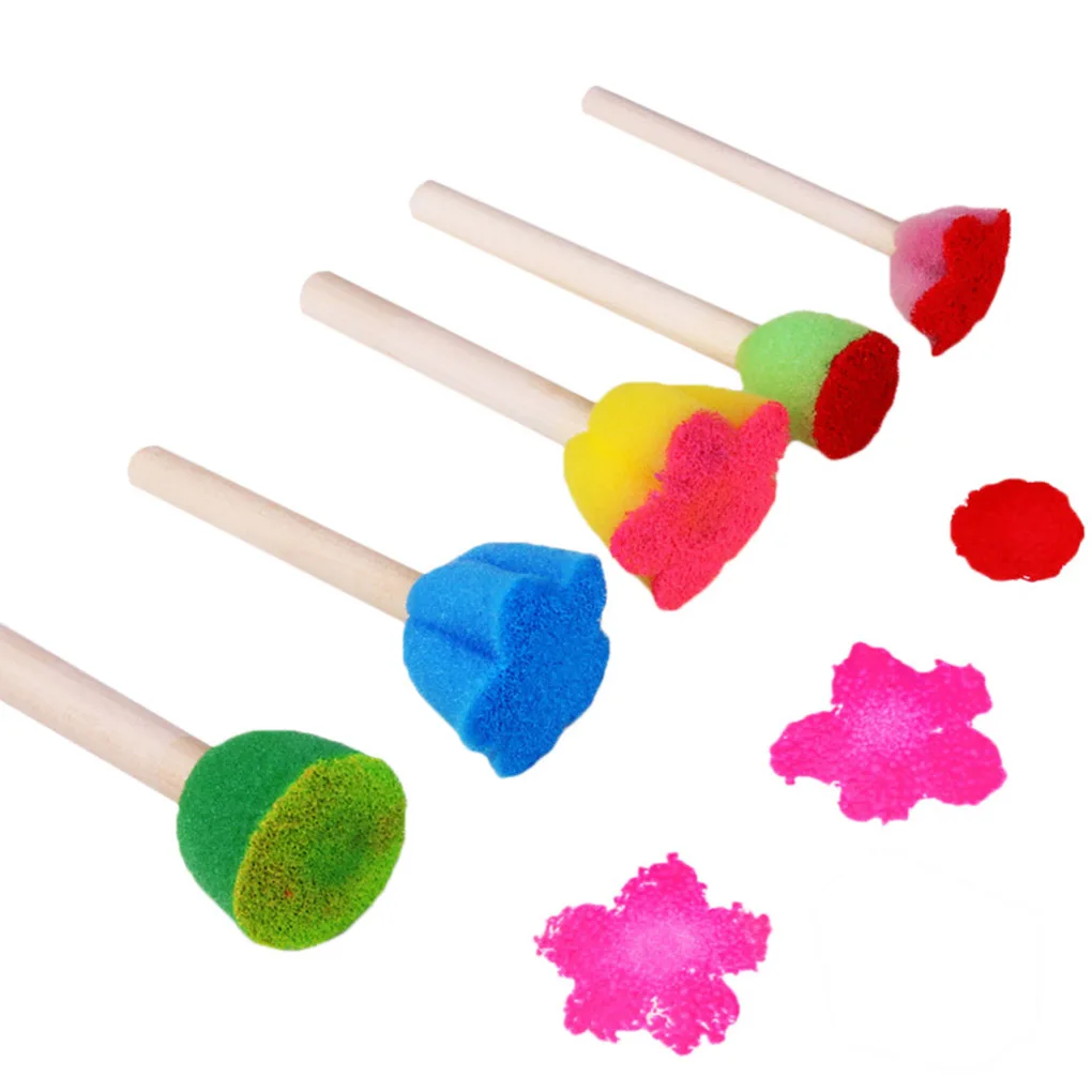 5 шт. эластичная губка для рисования детей акварель Doodle кистью штамп Детские