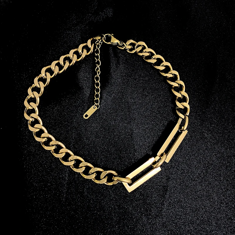 

316L stainless steel light luxury ins hip-hop street thick chain collarbone small European heavy industry Cuba choker chain
