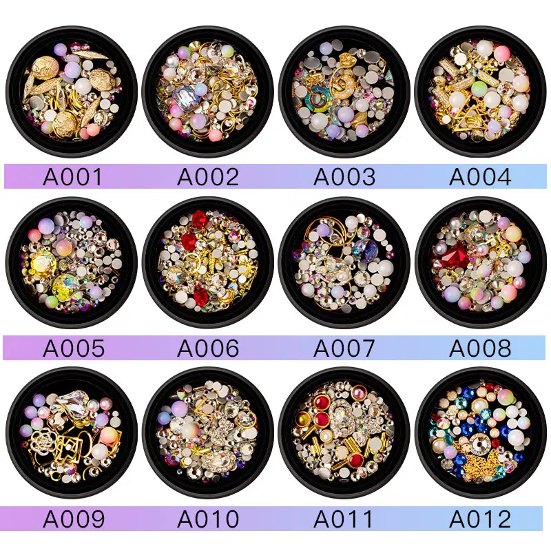 Набор Стразы для 3D дизайна ногтей разнообразные самодельные драгоценные камни