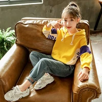 100 cotton spring autumn girls clothing suits%c2%a0sweatshirts jean pant pullover kids outwear high quality two piece