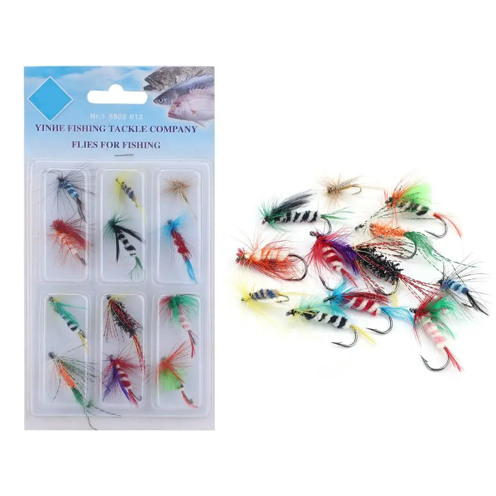 Sougayilang 12 шт. набор насекомых мух Бабочка стиль для ловли нахлыстом искусственная