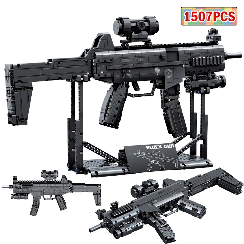 

1507PCS City WW2 Military War Submachine Gun Model Building Blocks Technical Police Assault Rifle Bricks Toys For Kids Gifts