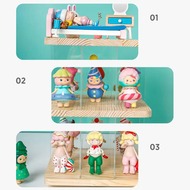 

3-layer Acrylic Action Figures Display Stand Toy Model Showing Stand Storage Box